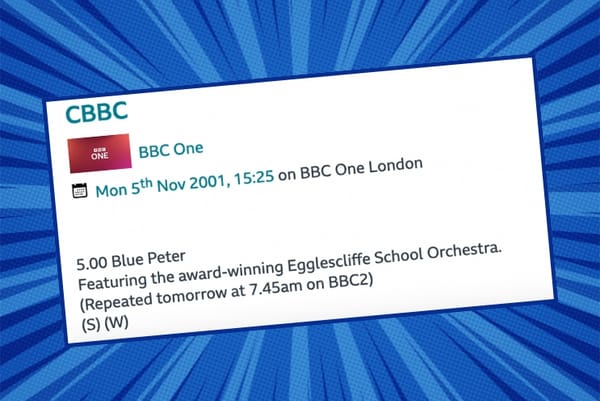 Were you there...? Blue Peter 5th November 2001